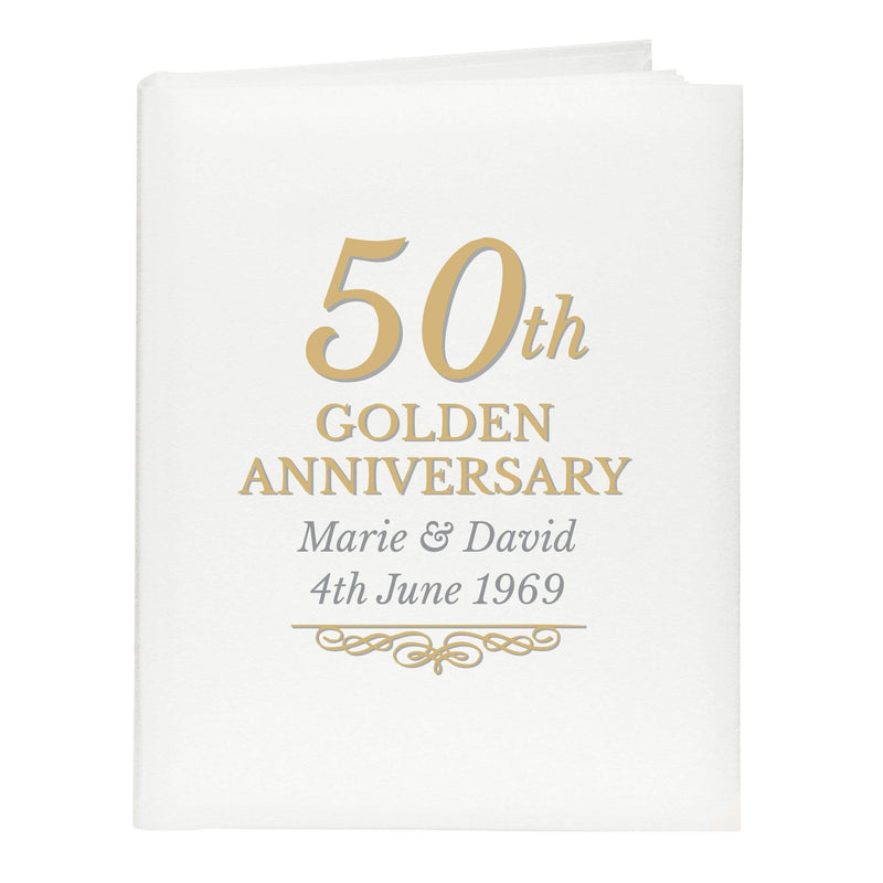 Personalised Memento Photo Frames, Albums and Guestbooks Personalised 50th Golden Anniversary Traditional Album