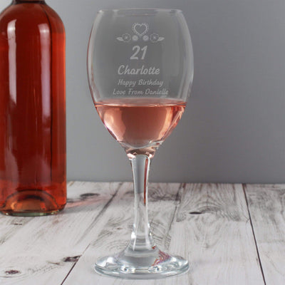 Personalised Memento Glasses & Barware Personalised Birthday Craft Wine Glass