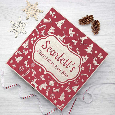 Treat Personalised Christmas Eve Box With Festive Pattern