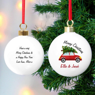 Personalised Memento Personalised 'Driving Home For Christmas' Bauble