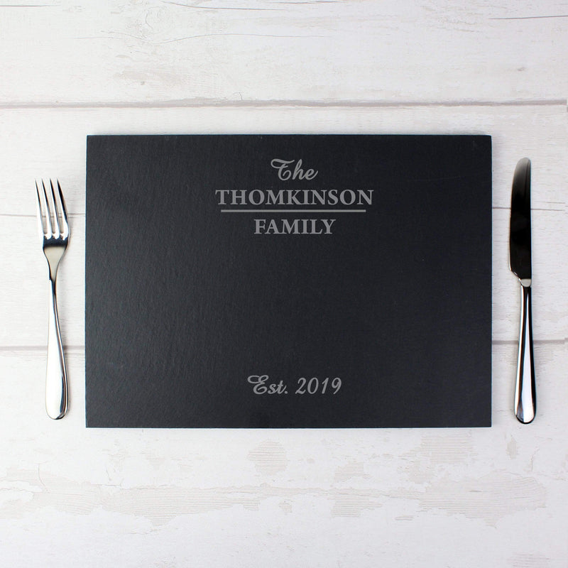Personalised Memento Kitchen, Baking & Dining Gifts Personalised Family Slate Placemat