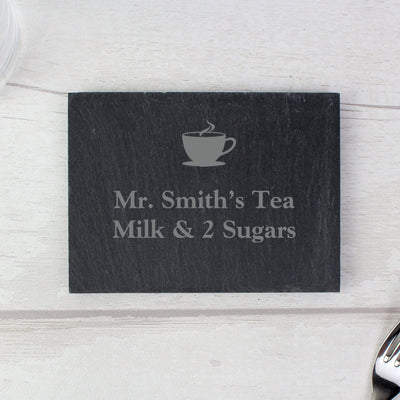 Personalised Memento Kitchen, Baking & Dining Gifts Personalised Hot Drink Motif Single Slate Coaster