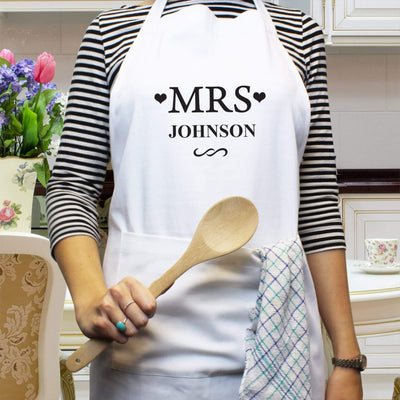 Personalised Memento Kitchen, Baking & Dining Gifts Personalised Mrs White Apron