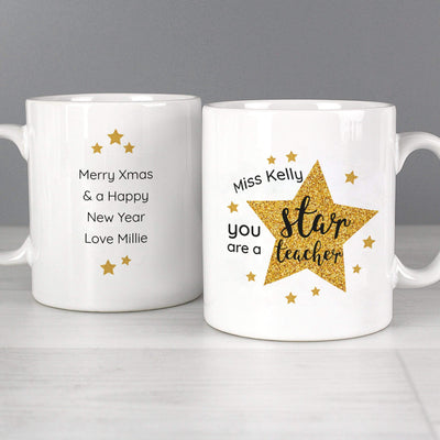 Personalised Memento Mugs Personalised Star Teacher's Mug