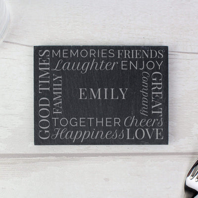 Personalised Memento Slate Personalised 'Together' Single Slate Coaster