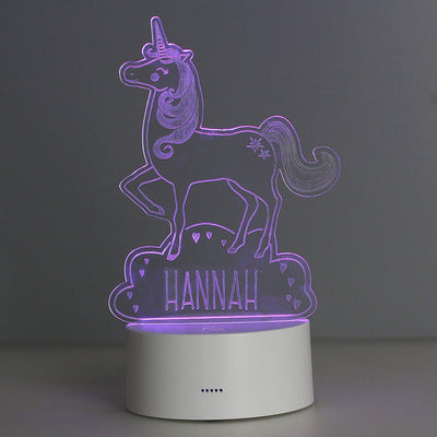 Personalised Memento LED Lights, Candles & Decorations Personalised Unicorn LED Colour Changing Night Light