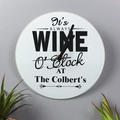Personalised Memento Clocks & Watches Personalised Wine O'Clock Clock