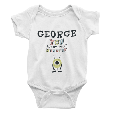The Little Personal Shop Babygrows Personalised You Are My Little Monster Babygrow