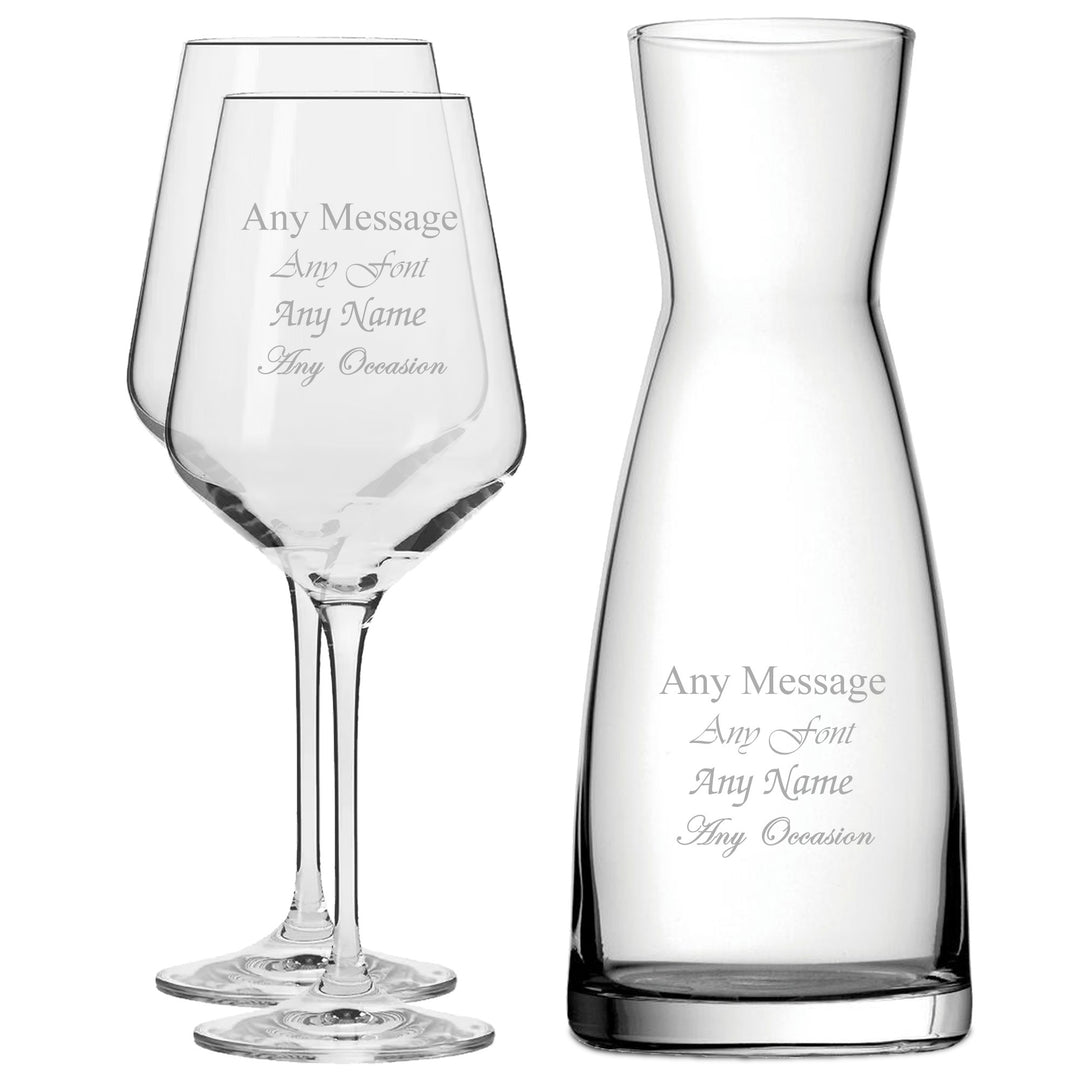 Personalised Infinity Wine Glasses and Carafe Set (2 Glasses)