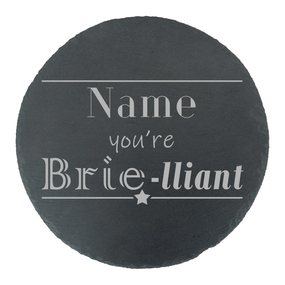 Personalised Round Slate Cheeseboard - You&