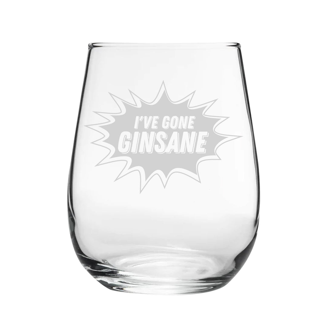 Engraved Stemless Gin Glass Tumbler - I&