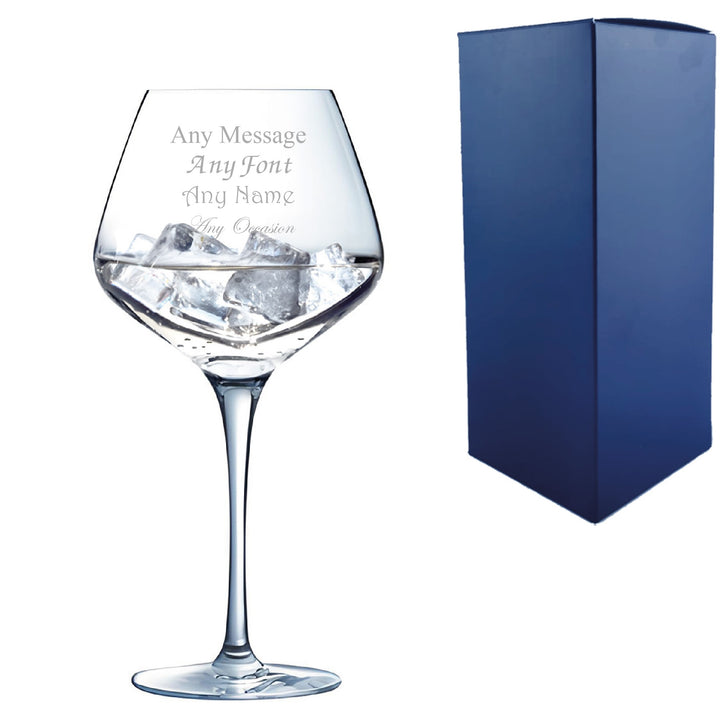 Personalised Sublym Crystal Gin Glass 600ml in Gift Box