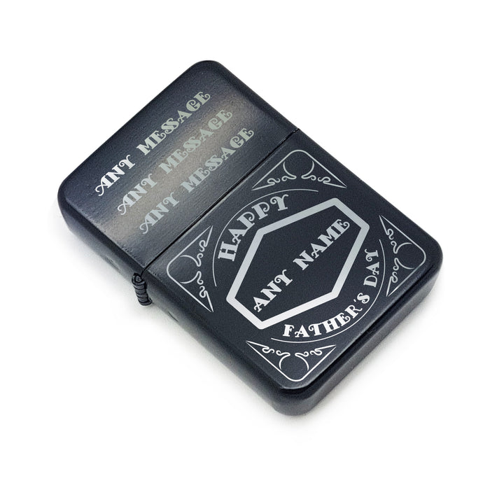 Personalised Retro Engraved Black Lighter for Father&