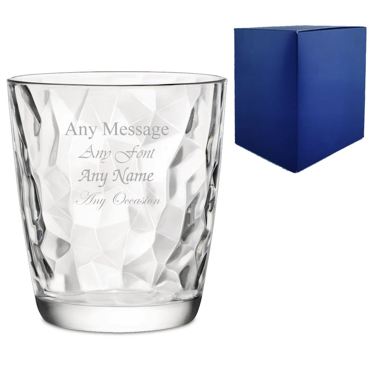 Personalised Diamond Whisky Glass 300ml with Gift Box