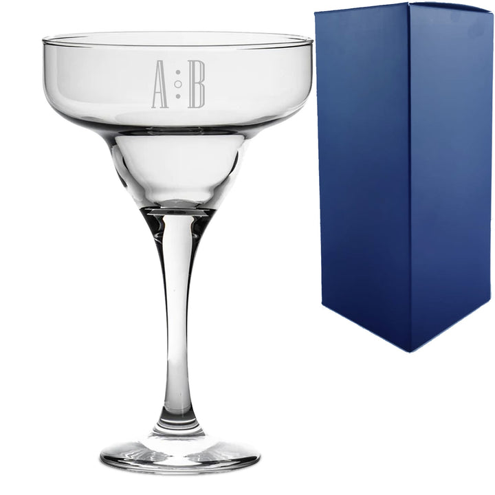 Engraved Infinity Margarita Glass 295ml - Initials Design