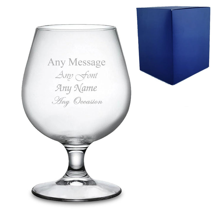 Personalised Engraved Stemmed Beer Snifter Glass with Gift Box