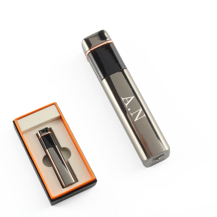 Personalised Engraved Slim Electric Arc Lighter in Black
