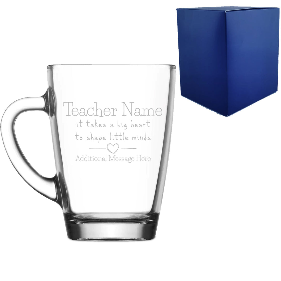 Personalised Engraved Glass Mug for Teacher