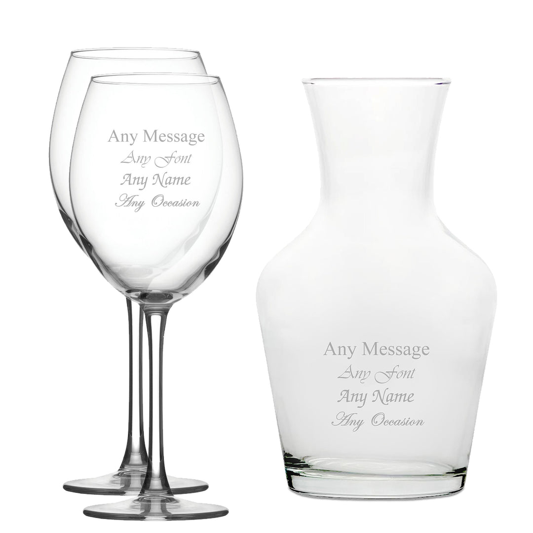 Personalised Enoteca Wine Glasses &amp; 1 Litre Carafe Set