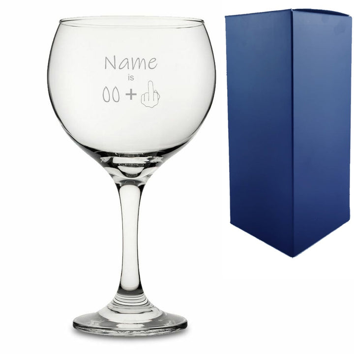 Personalised Funny Gin Balloon Glass with Name &amp; Age