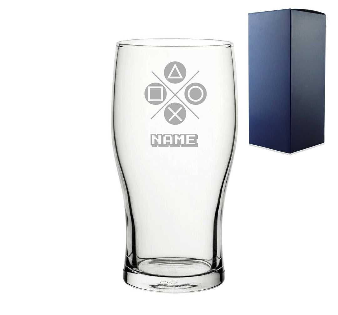 Personalised Gamer Controller Engraved Pint Glass