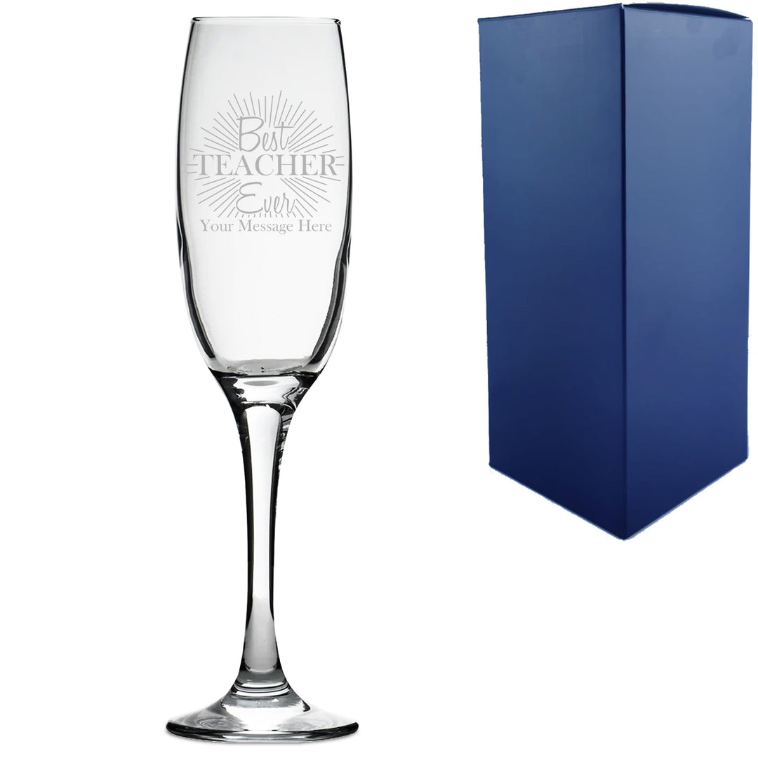 Personalised Best Teacher Ever Champagne Flute