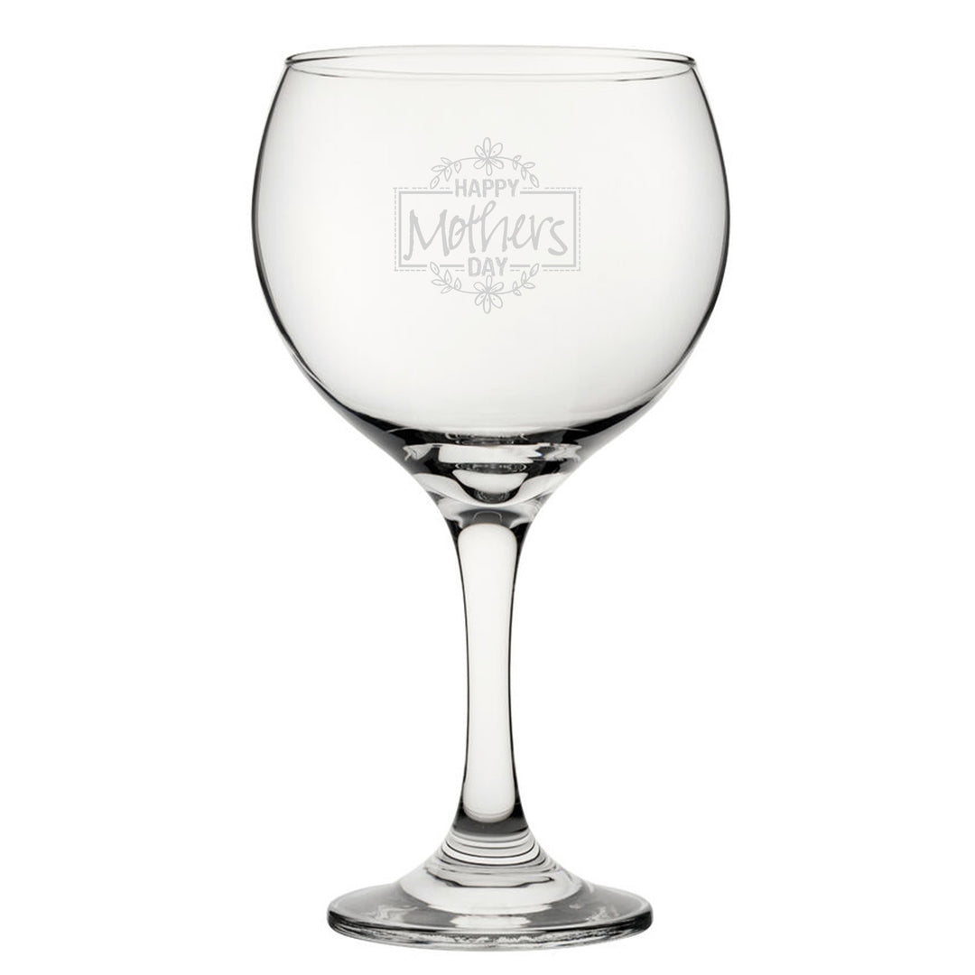 Engraved Gin Balloon Glass – Happy Mother&