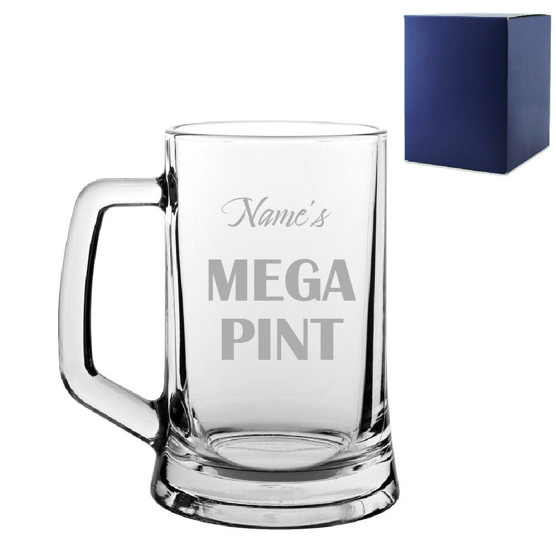 Personalised Mega Pint Beer Glass Tankard with Name