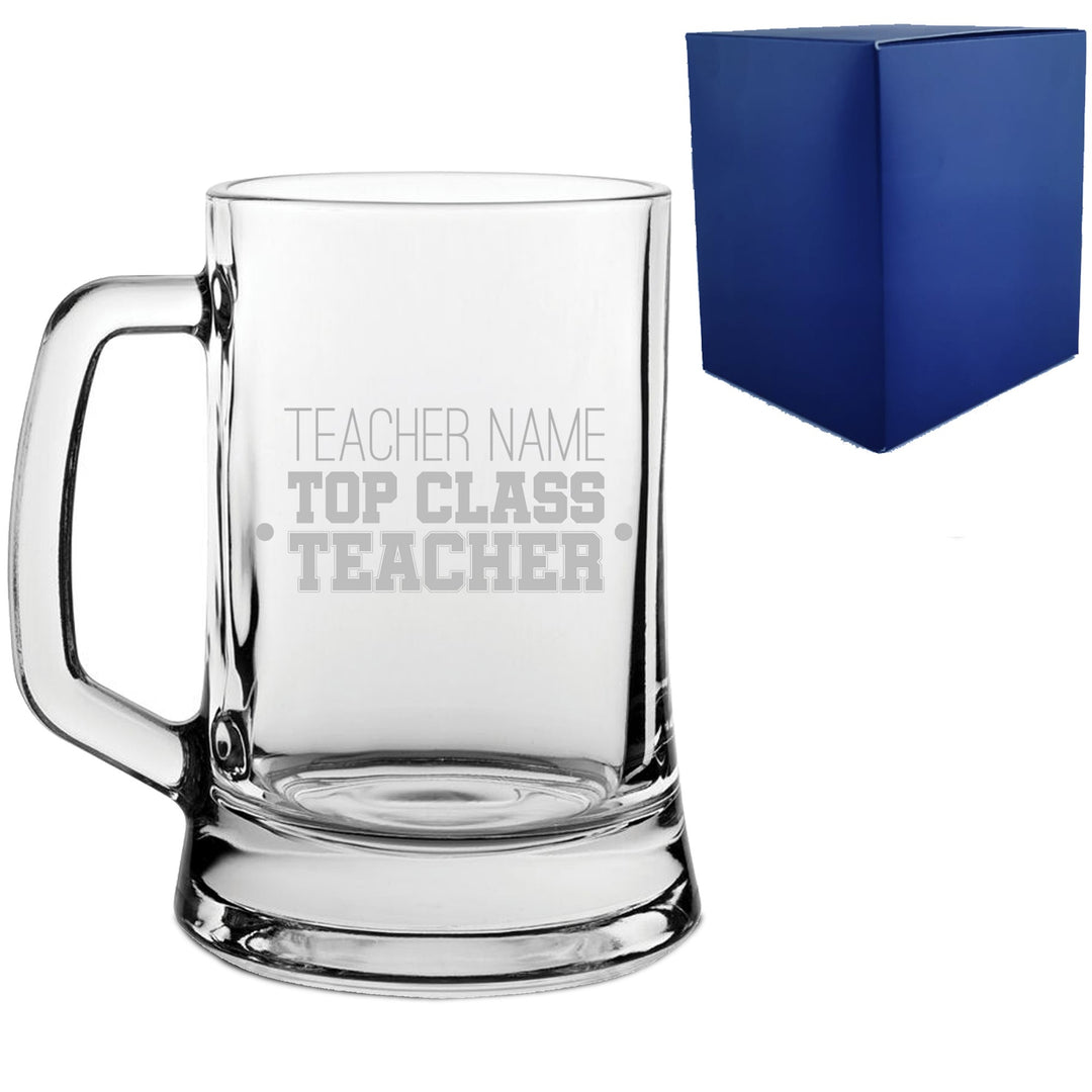 Personalised Top Class Teacher Beer Mug Stein