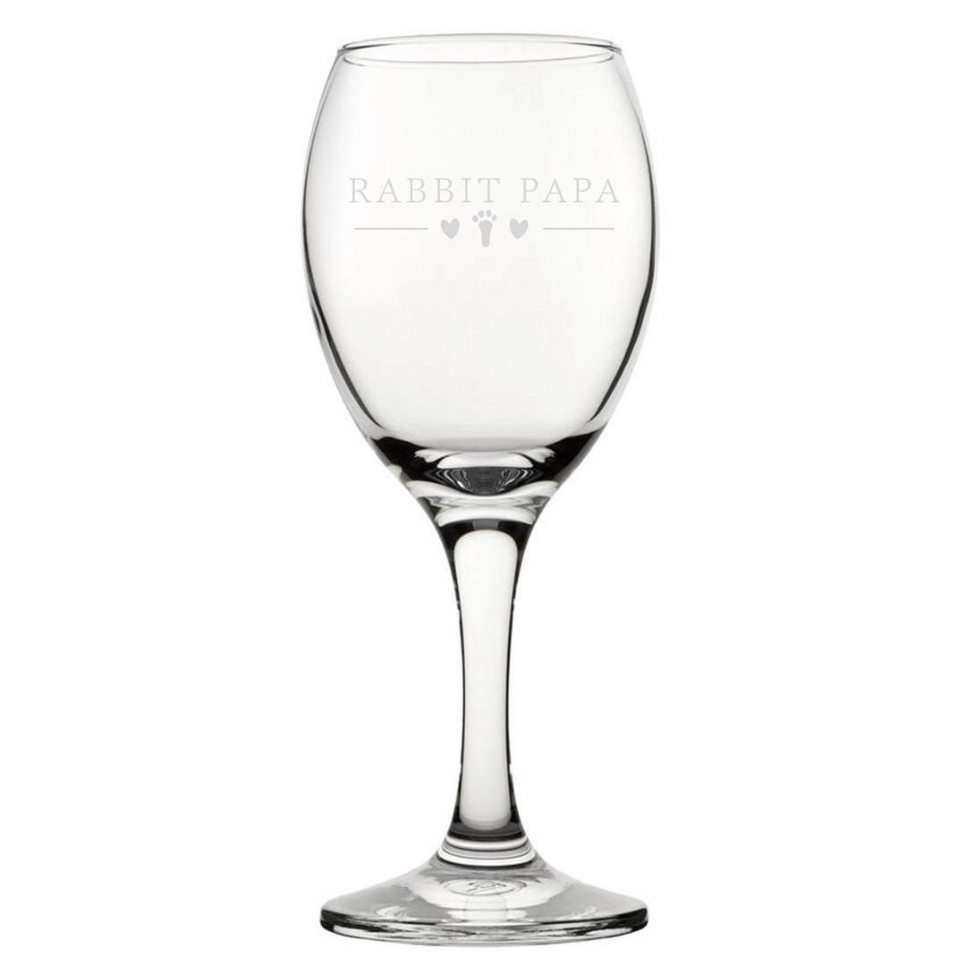 Engraved Novelty Wine Glass - Rabbit Papa Design