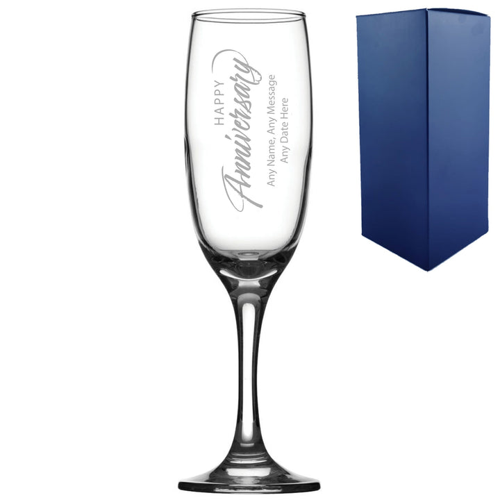 Personalised Happy Anniversary Champagne Flute