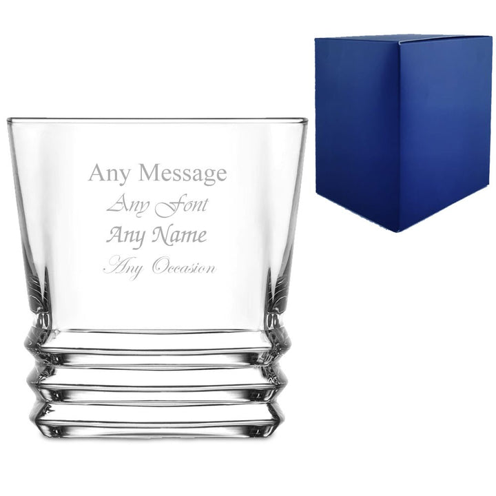 Personalised Ridged Whisky Glass 315ml with Gift Box