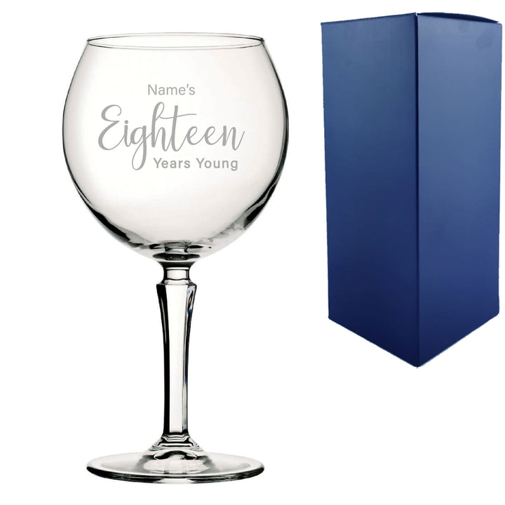 Personalised 18th Birthday Hudson Gin Balloon Glass