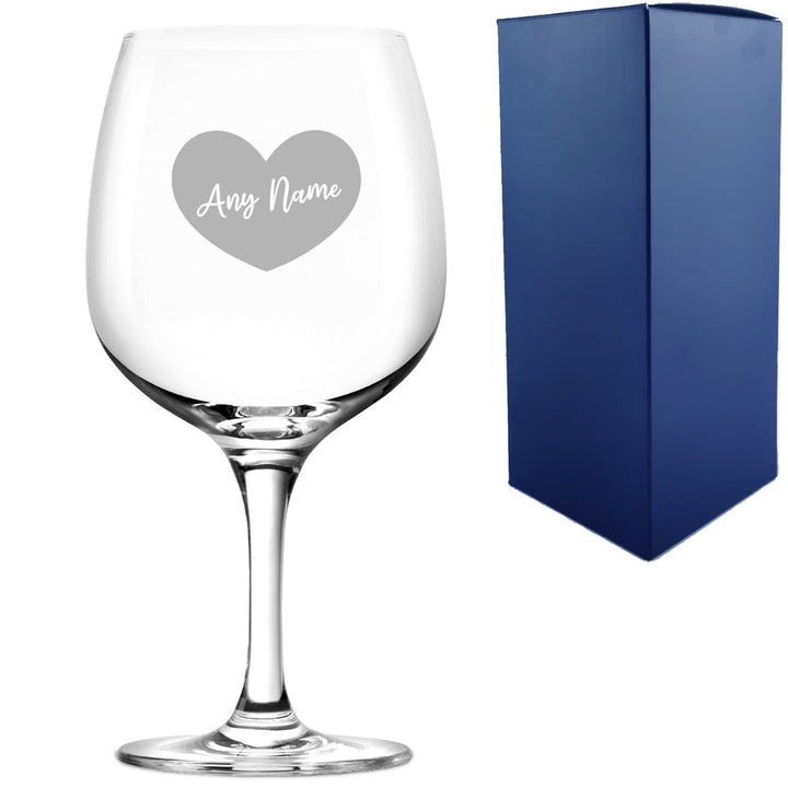 Personalised Heart Gin Copa Balloon Glass with Name