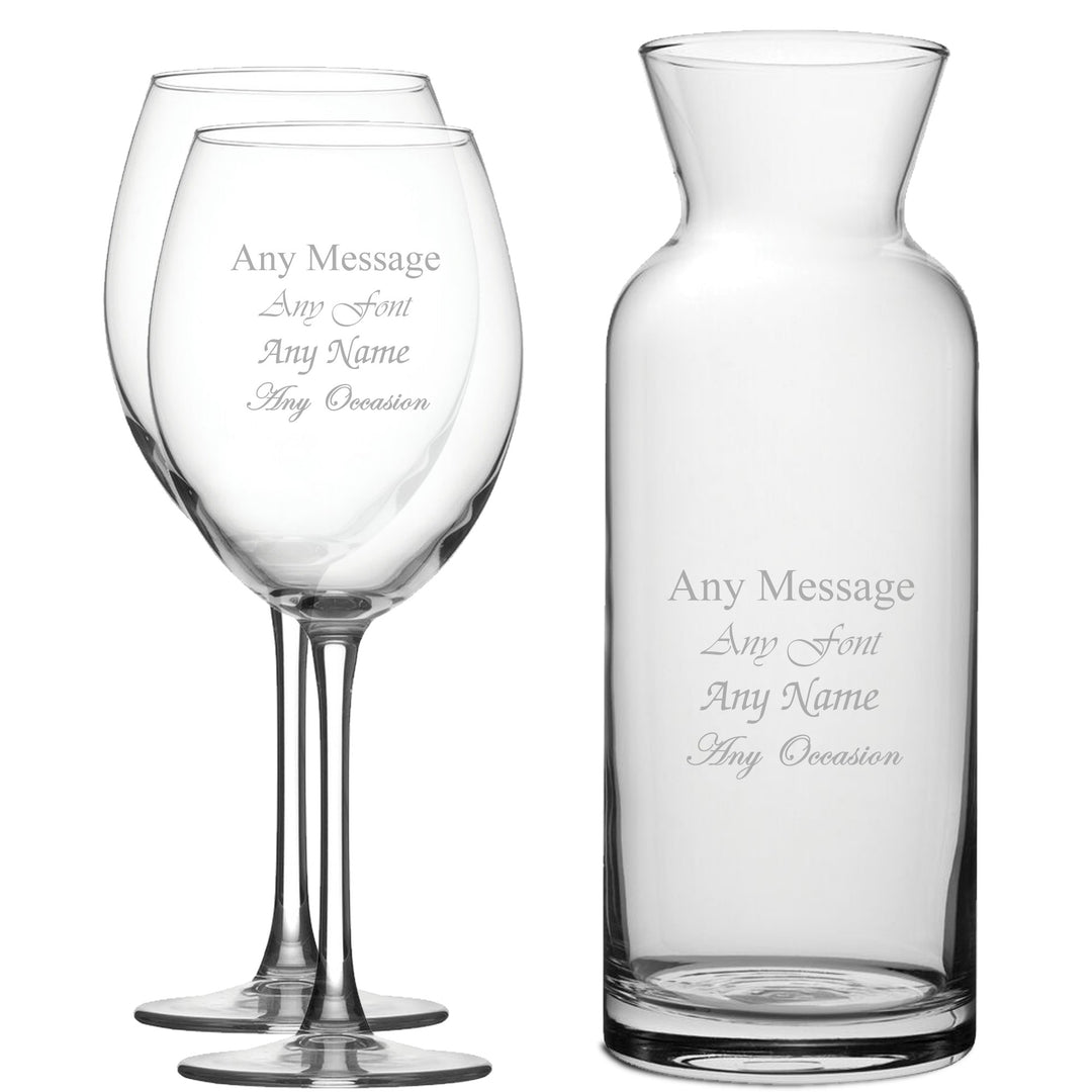 Personalised Enoteca Wine Glasses &amp; Village Carafe Set