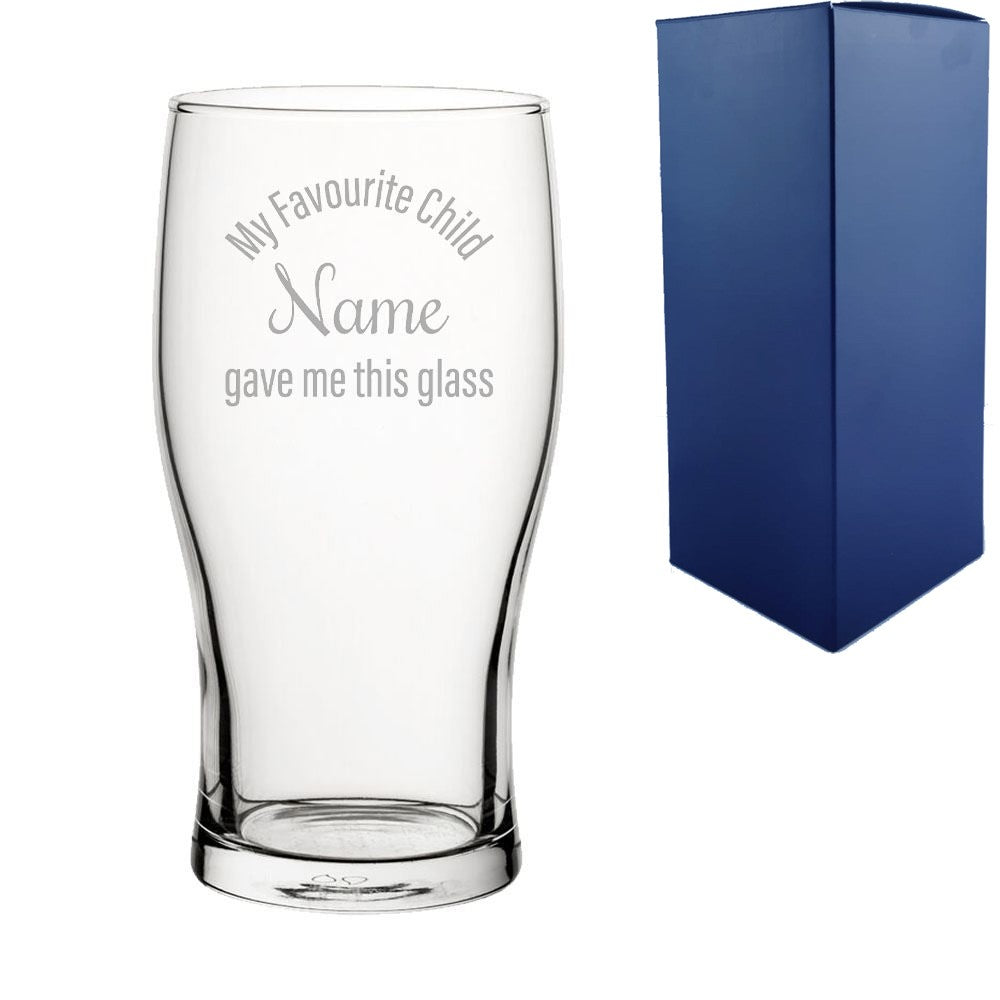 Personalised Engraved Tulip Pint Glass – My Favourite Child