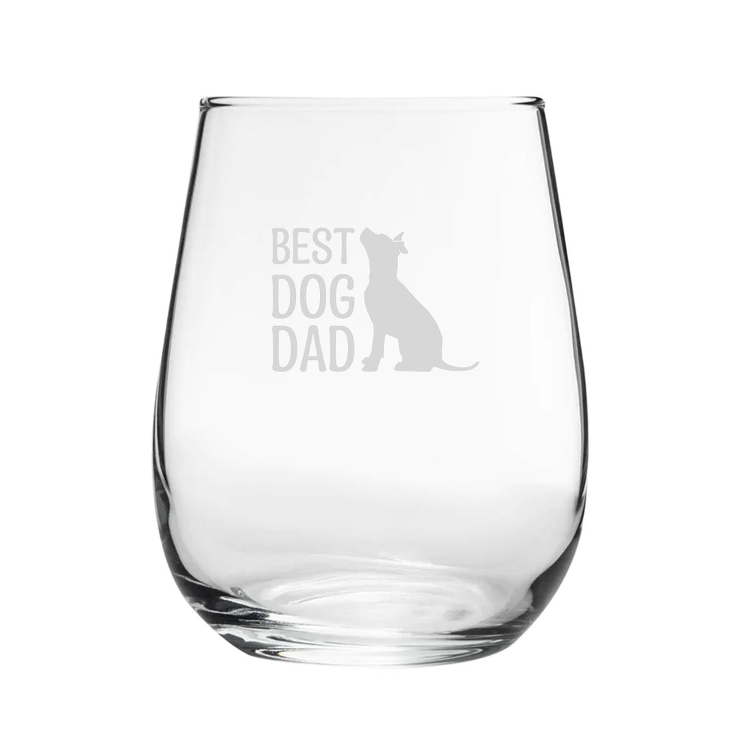 Engraved Stemless Gin Tumbler Glass - Best Dog Dad