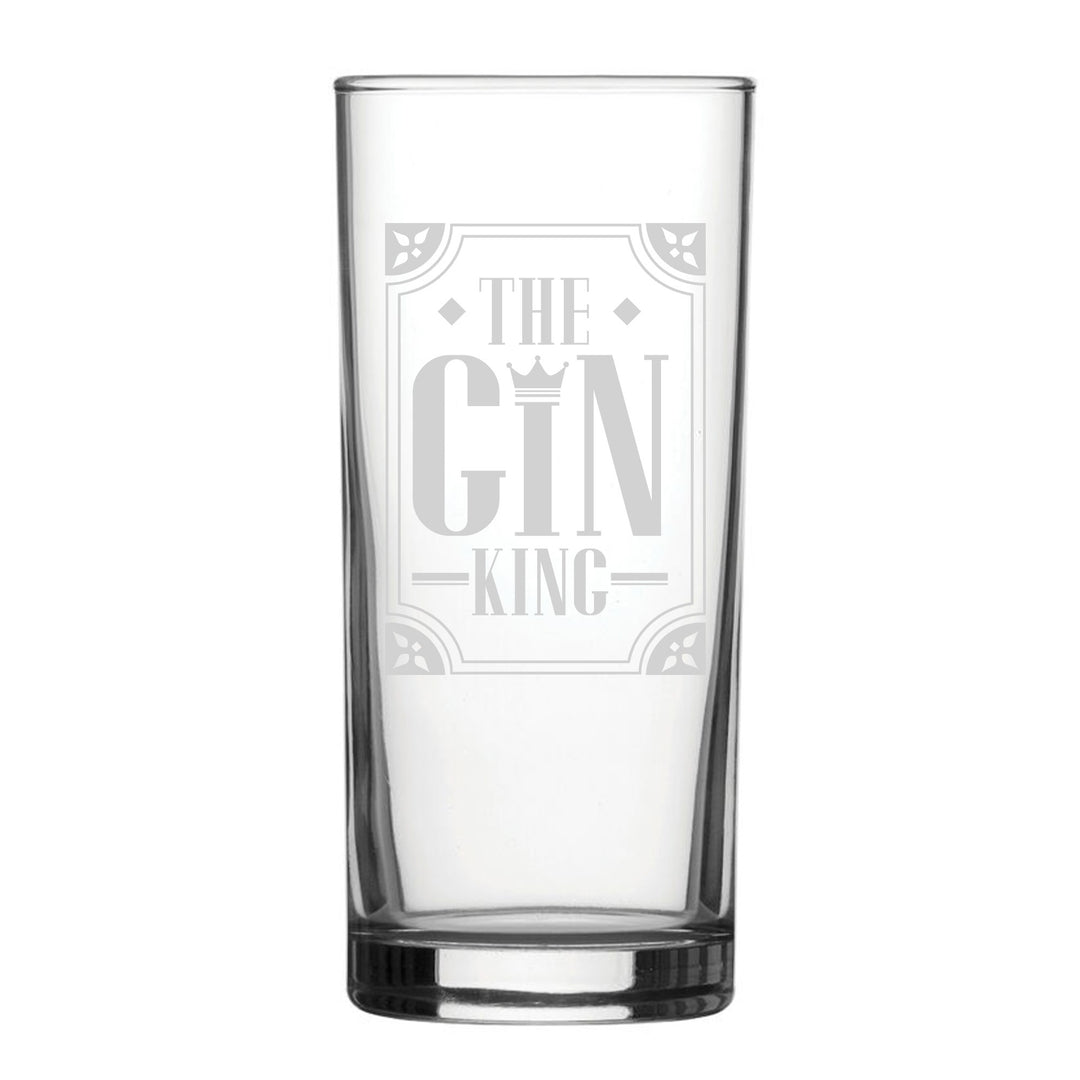 Engraved Gin King Hiball Glass in Gift Box
