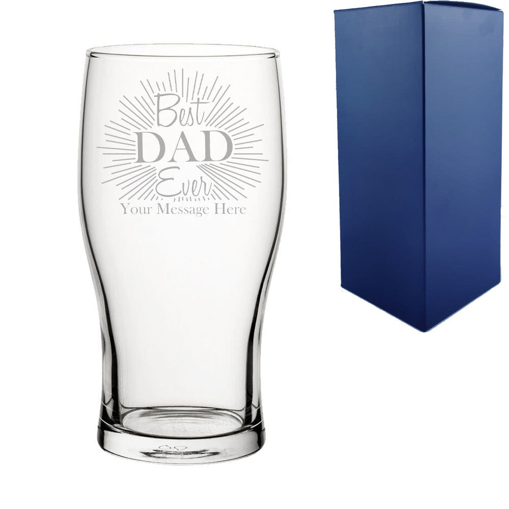 Personalised Best Dad Ever Tulip Pint Glass