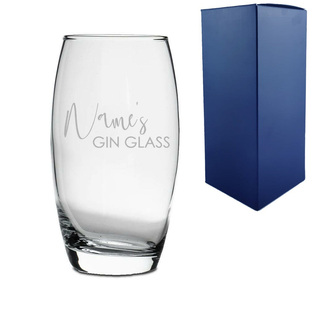 Personalised Gin HiBall Tumbler Glass with Name