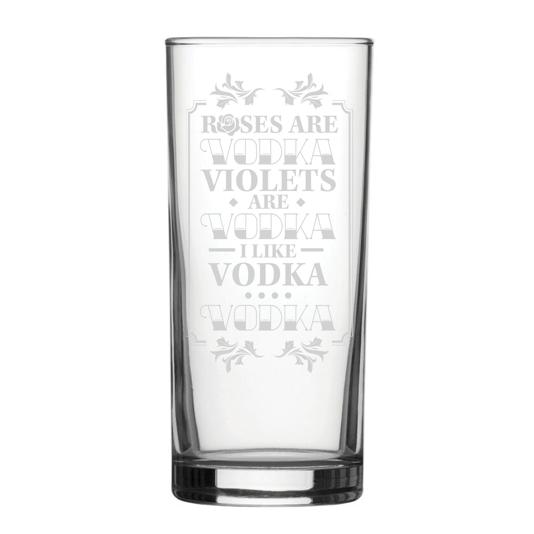 Engraved Vodka Poem Hiball Glass