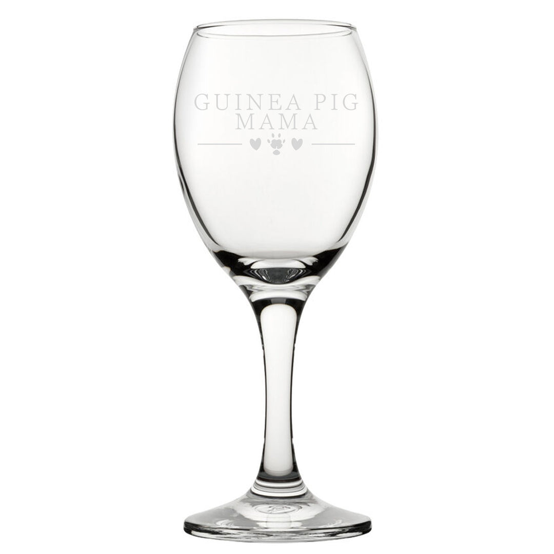 Engraved Novelty Wine Glass - Guinea Pig Mama