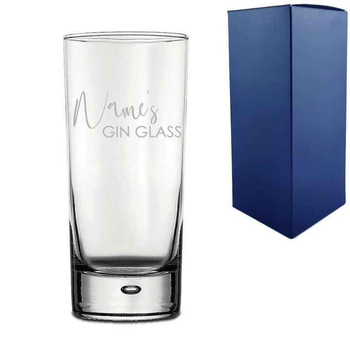 Personalised Engraved Bubble Hiball Gin Glass with Name