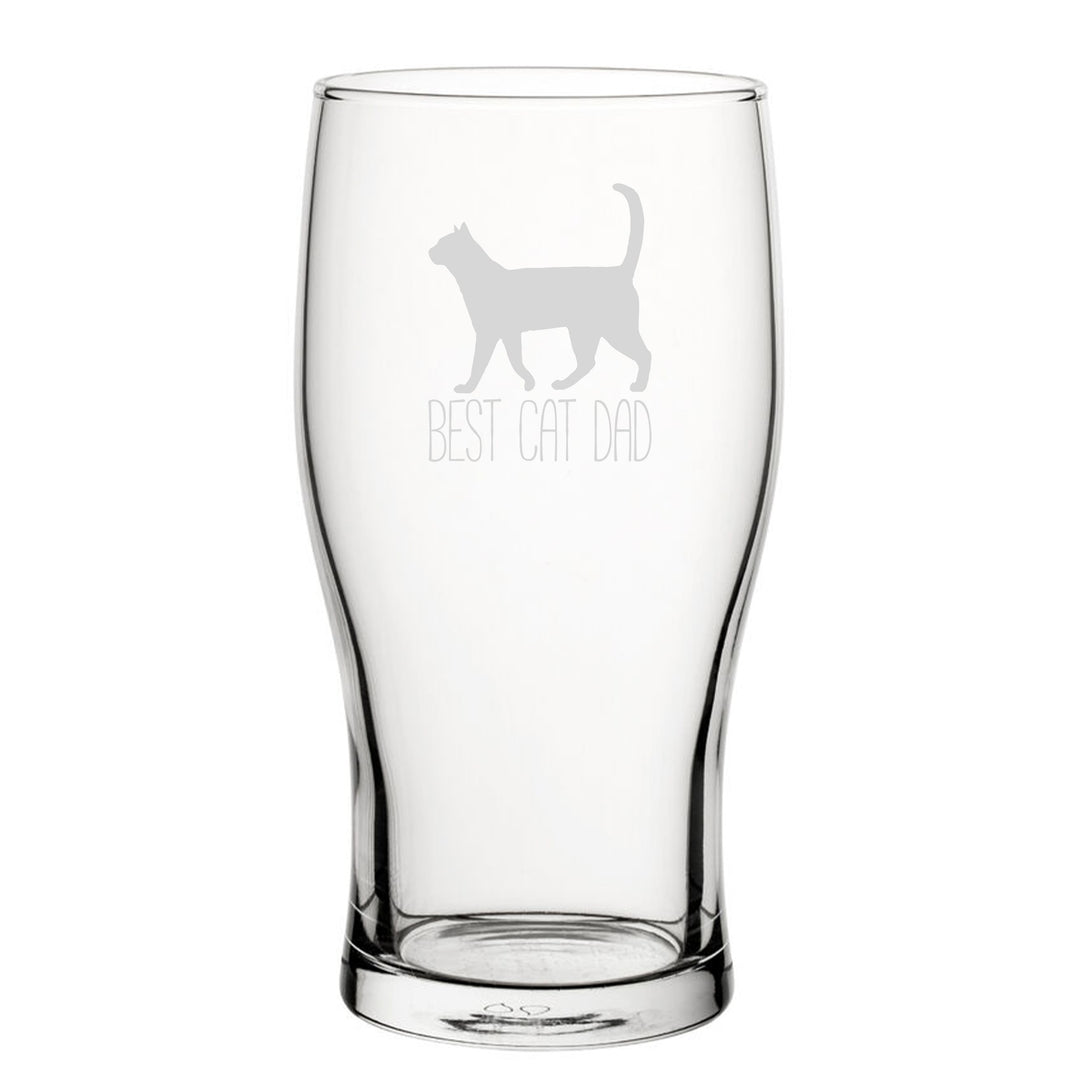 Engraved Tulip Pint Glass - Best Cat Dad
