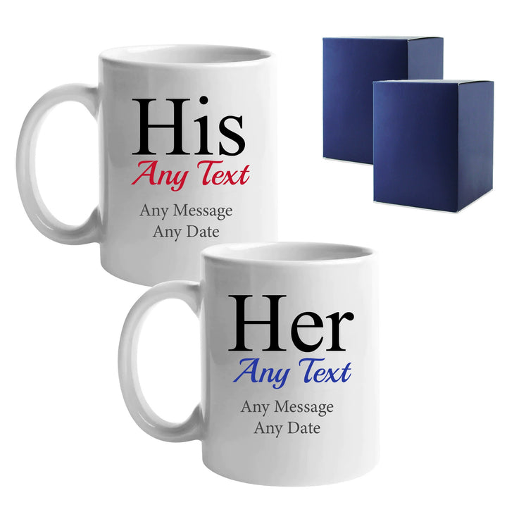 Personalised His and Hers Mug Set in Gift Boxes