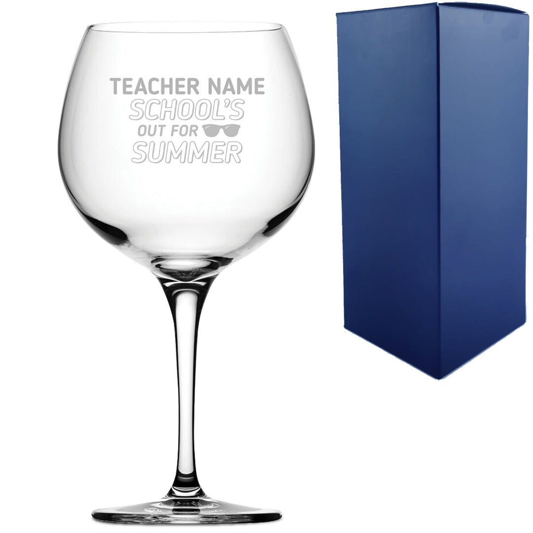 Personalised Teacher Gin Glass - School’s Out for Summer