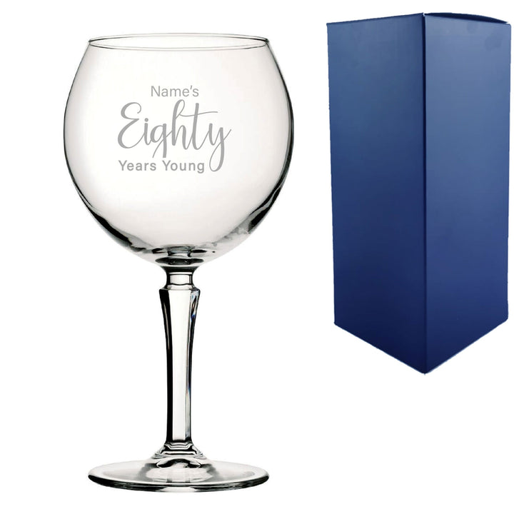 Personalised 80th Birthday Hudson Gin Glass