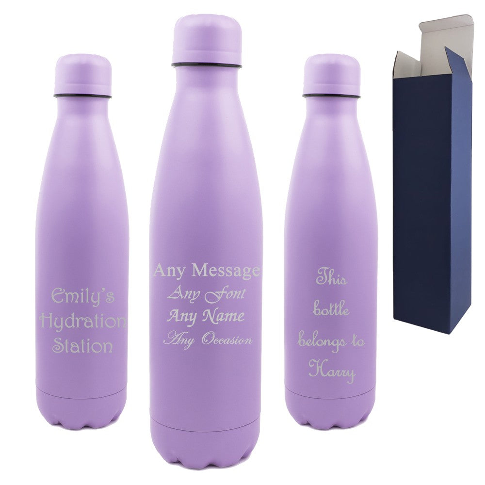 Personalised Purple Thermal Bottle 500ml
