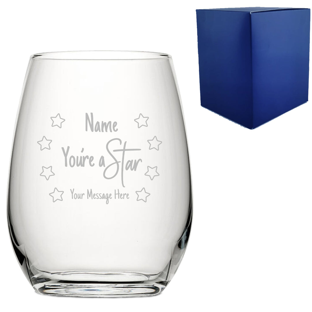Personalised Stemless Wine Glass with You&