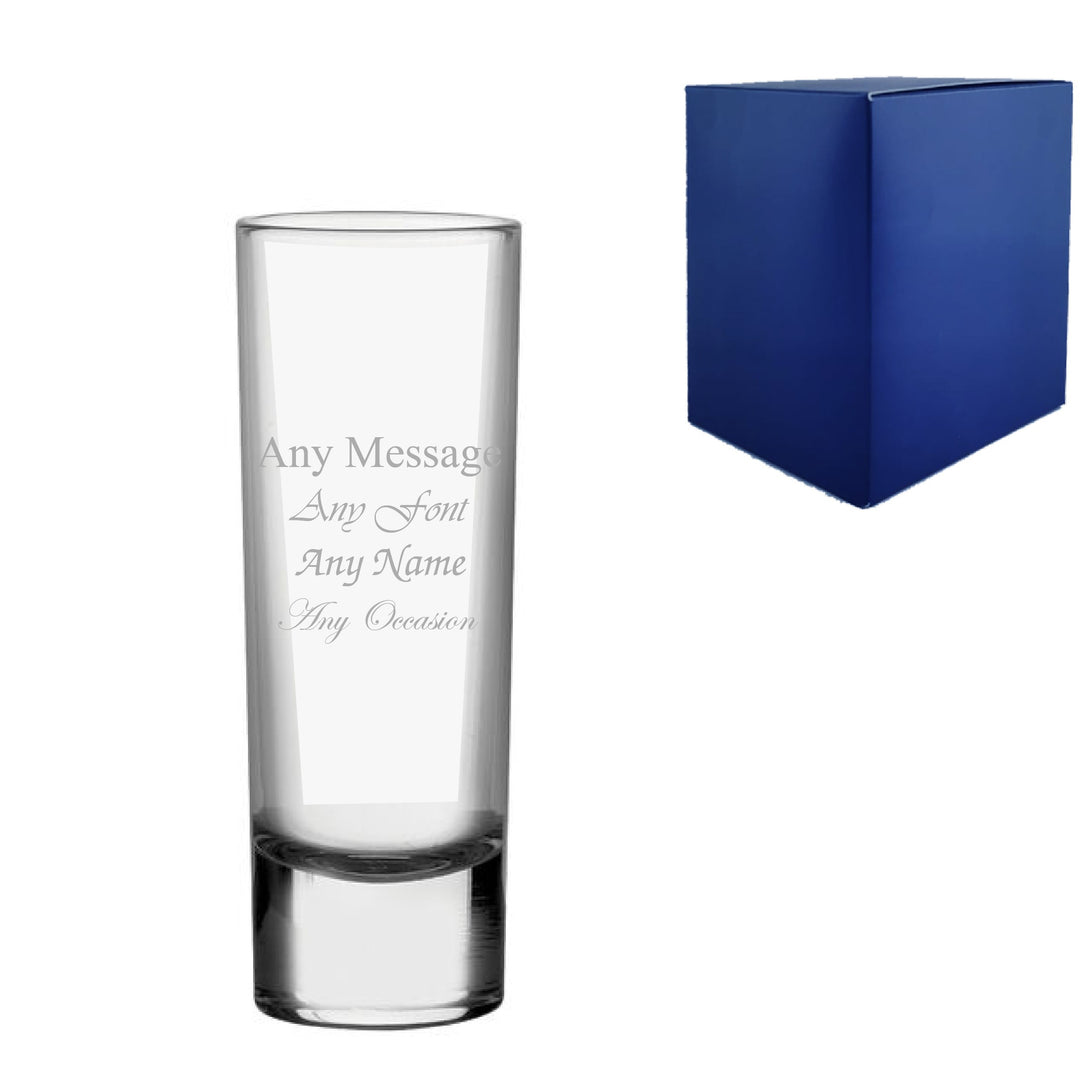 Personalised Tall Vodka Shot Glass with Message